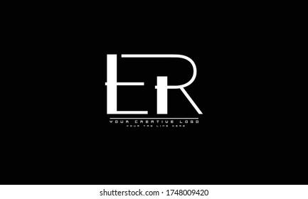 ER RE abstract vector logo monogram template