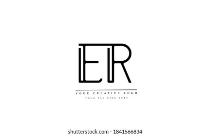 ER RE abstract vector logo monogram template