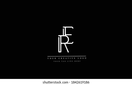 RE ER abstract vector logo monogram template