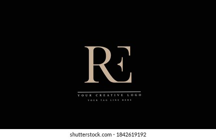 RE ER abstract vector logo monogram template