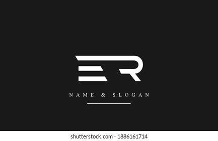 ER RE abstract vector logo monogram template