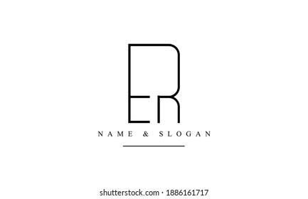 ER RE abstract vector logo monogram template