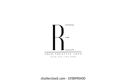 RE ER abstract vector logo monogram template