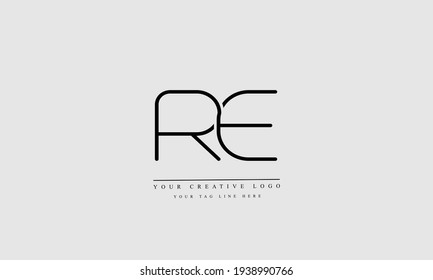 RE ER abstract vector logo monogram template