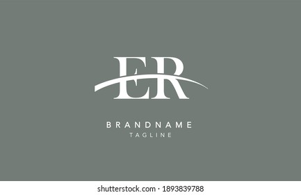 ER Alphabet initial swoosh Abstract Icon Logo vector illustration