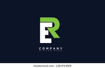 Letras alfabéticas ER Iniciales Logotipo de monograma RE, E y R