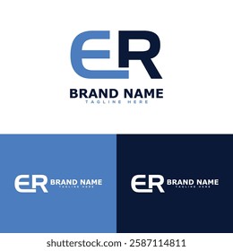 ER Alphabet Symbol for Corporate Business Identity Real Estate Monogram Vector with a Creative Cut Creative logo Template