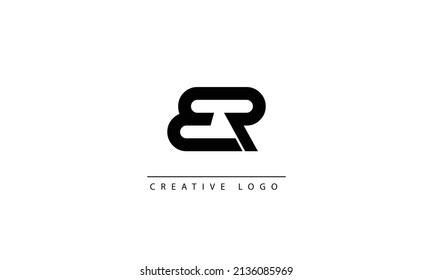  ER BR Abstract initial monogram letter alphabet logo design