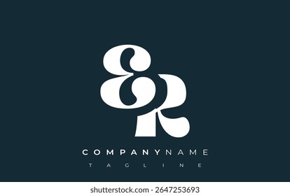 ER Creative Abstract Typography Logo Design (Projeto de logotipo da tipografia abstrata criativa ER). Logotipo elegante que combina tipografia arrojada e formas criativas, ideal para soluções de marca e identidade.