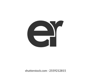 ER creative geometric initial based modern and minimal logo. Letter e r trendy fonts. Universal professional elegant techno vector design.