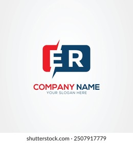 ER or RE Creative Modern Letters Logo Design Element