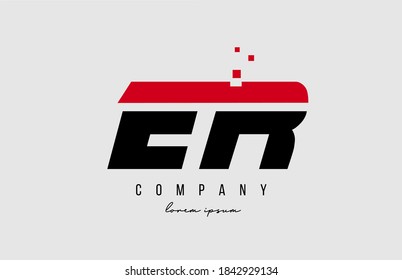 combinación del logotipo de la letra del alfabeto en rojo y negro. Diseño de iconos creativos para empresas y empresas 