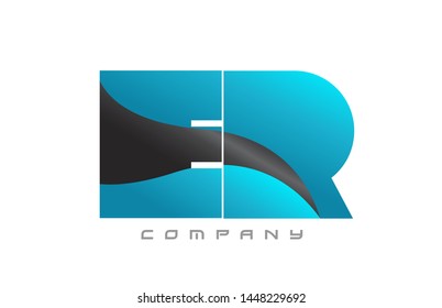 ER E R blue black alphabet combination letter logo design suitable for a company or business