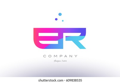 er e r  creative pink purple blue modern dots creative alphabet gradient company letter logo design vector icon template
