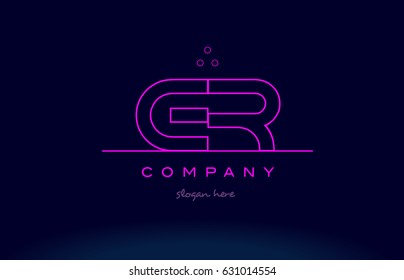 er e r letter alphabet text pink purple dots contour line creative company logo vector icon design template