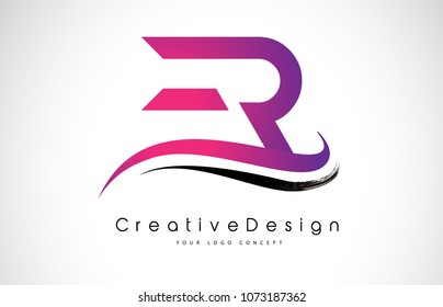 ER E R Letter Logo Design in Black Colors. Creative Modern Letters Vector Icon Logo Illustration.