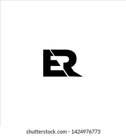 ER E R Letter Logo Design in Black Colors