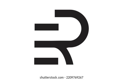 Diseño del logotipo de la carta ER E R. Icono Creativo Logo Vector de Letras Modernas. Vector Pro