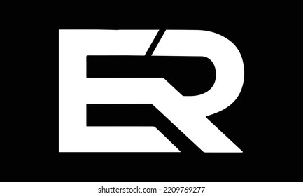 ER E R Letter Logo Design. Creative Icon Modern Letters Vector Logo. Pro Vector