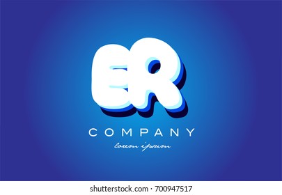 ER E R letter logo combination alphabet vector creative company icon design template modern blue white 3d