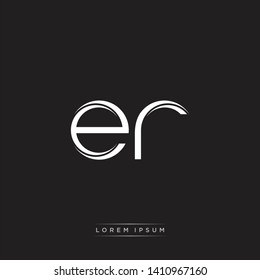 er e r logo Initial Letter Split Lowercase Monogram Logo White