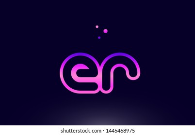 er e r pink blue alphabet letter combination logo design suitable for a company or business