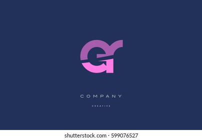 er e r  pink blue pastel modern abstract alphabet company logo design vector icon template 