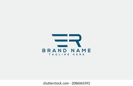 ER e r icono único de carta de negocios logo moderno basado en creativo inicial