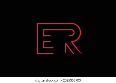 Logo elegante de ER con iniciales para vector de empresa