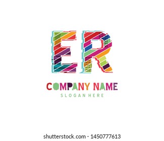 ER Full color initial logo vector