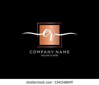 ER handwriting initial  logo vector