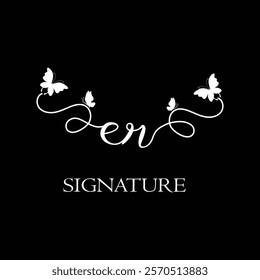 ER Handwritten initial letter, ER simple signature vector logo with butterfly shape variation, beauty, photography letter logo design. E R