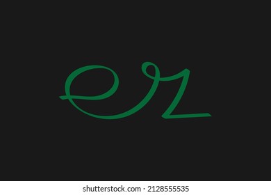 er handwritten logo for identity. er initial handwritten calligraphy, for monogram and logo. 