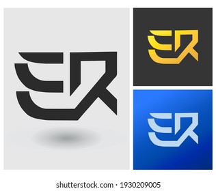 ER initial based Logo Design in Gradients Colors. Creative Modern premium shape with Letters Vector Icon Logo idea Illustration.
