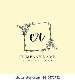 ER Initial beauty floral logo template