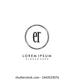 ER Initial beauty monogram logo vector