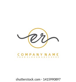 ER Initial handwriting logo concept