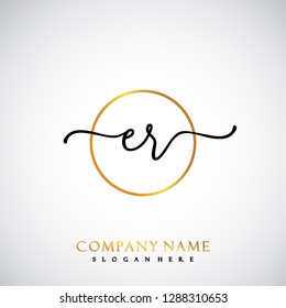 ER Initial Handwriting logo template vector