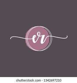 ER  Initial Handwriting logo template vector