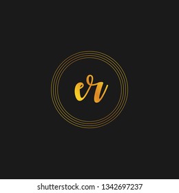 ER  Initial Handwriting logo template vector