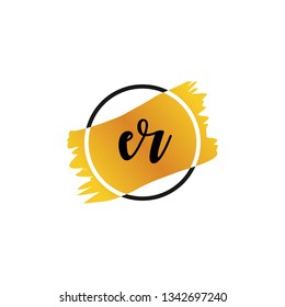 ER  Initial Handwriting logo template vector