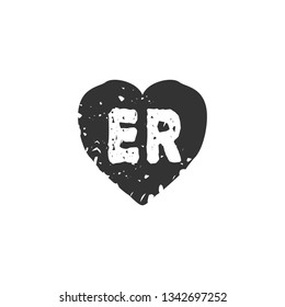 ER  Initial Handwriting logo template vector