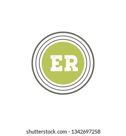 ER  Initial Handwriting logo template vector