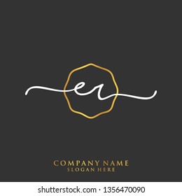 ER Initial handwriting logo template