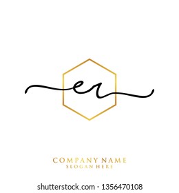 ER Initial handwriting logo template