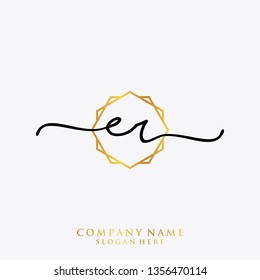 ER Initial handwriting logo template