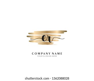 ER initial handwriting logo template vector