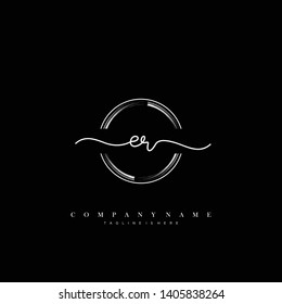 ER initial handwriting logo template vector