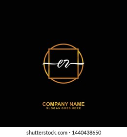 ER Initial handwriting logo template vector