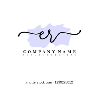 ER Initial handwriting logo vector